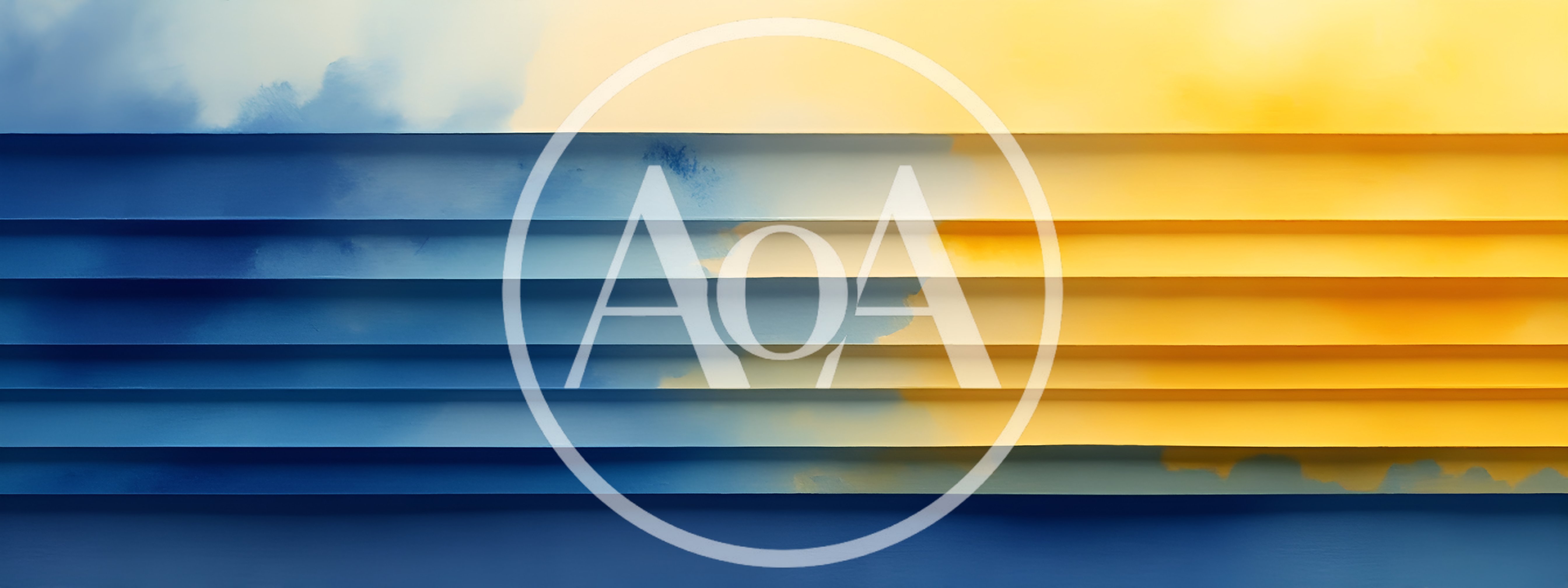 Abstract Horizontal Steps With Blue And Yellow Gradient