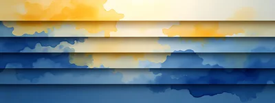 Abstract Watercolor Layers With Blue And Yellow Gradient