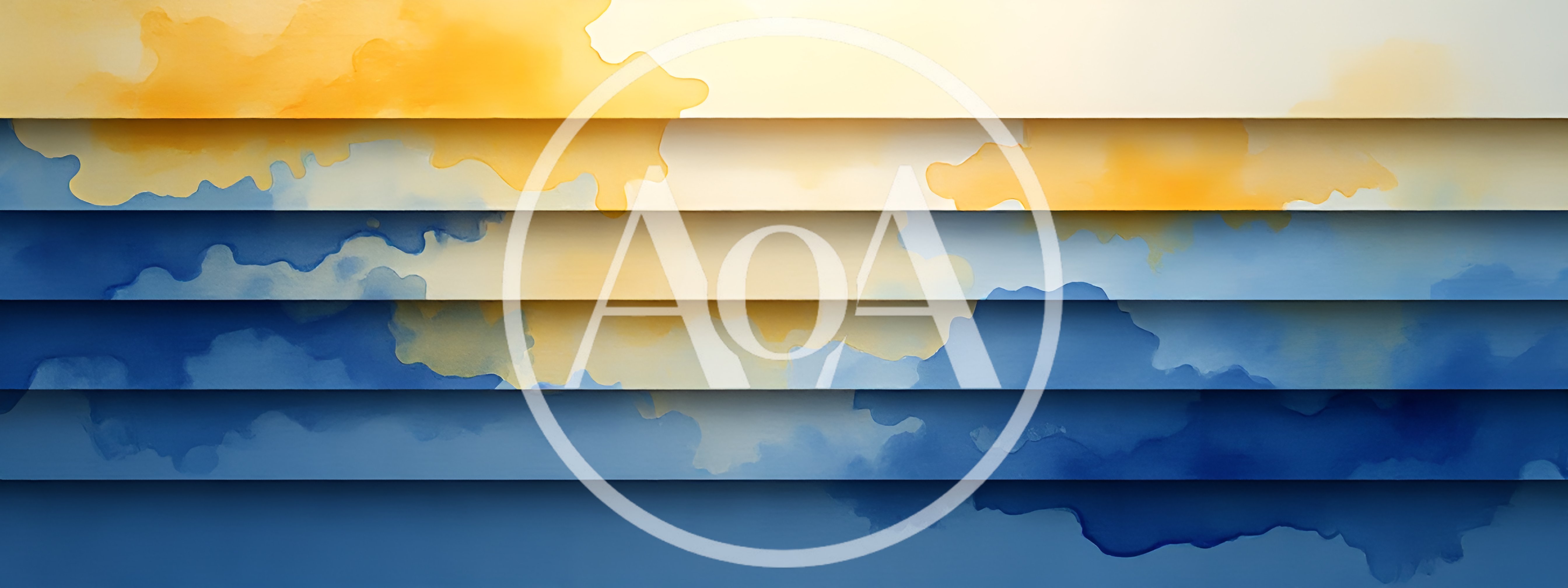 Abstract Watercolor Layers With Blue And Yellow Gradient