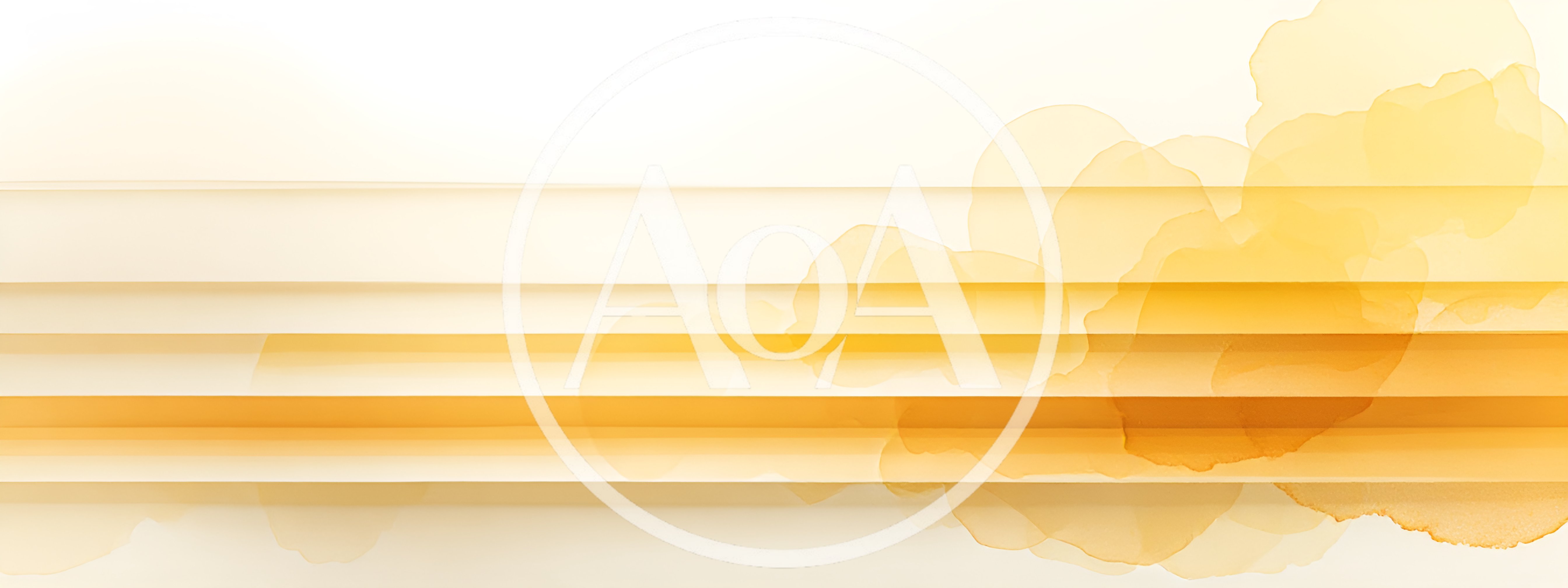 Abstract Yellow Watercolor Wash With Horizontal Geometric Lines