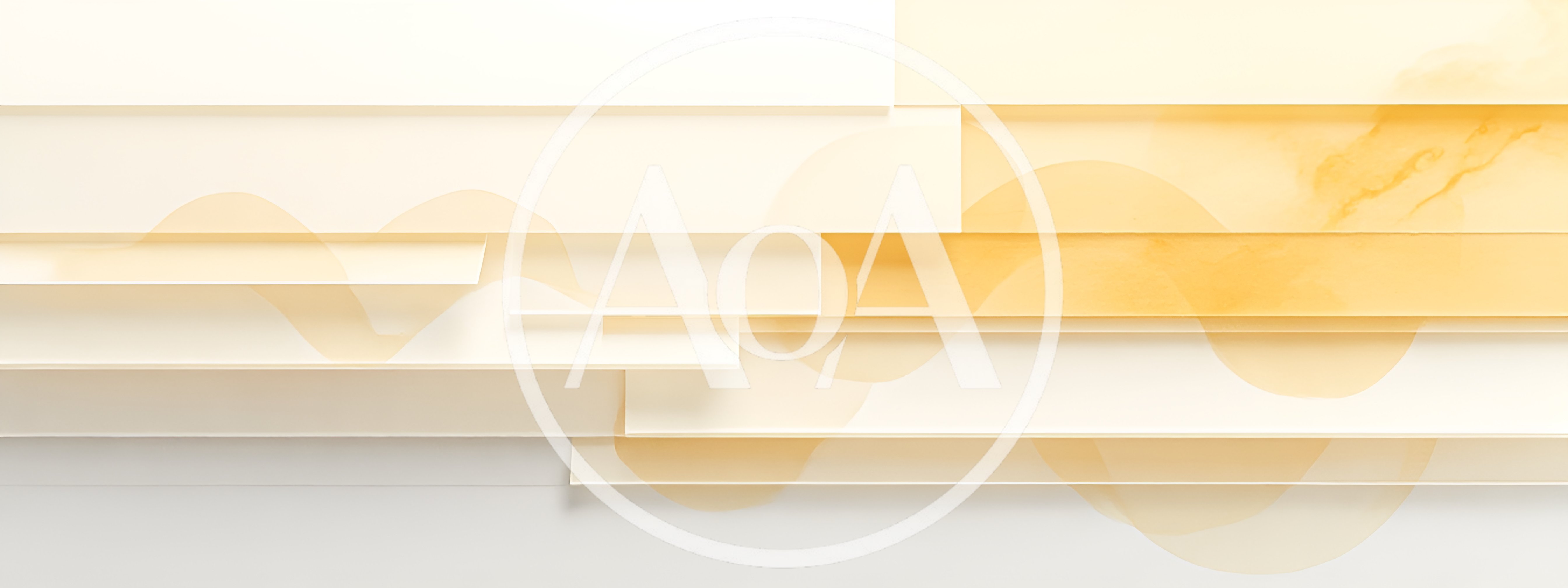 Abstract Geometric Layers With Soft Yellow Watercolor Waves