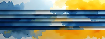 Abstract Horizontal Layers With Watercolor Blue And Yellow Textures