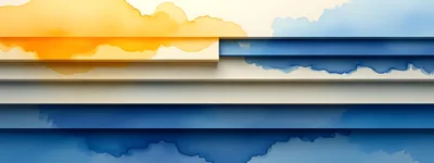 Abstract Layered Geometric Composition With Watercolor Textures
