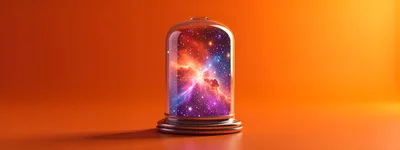 Galaxy Captured Inside A Glass Cloche