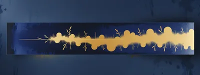 Abstract Gold Waveform Design On Dark Blue Background