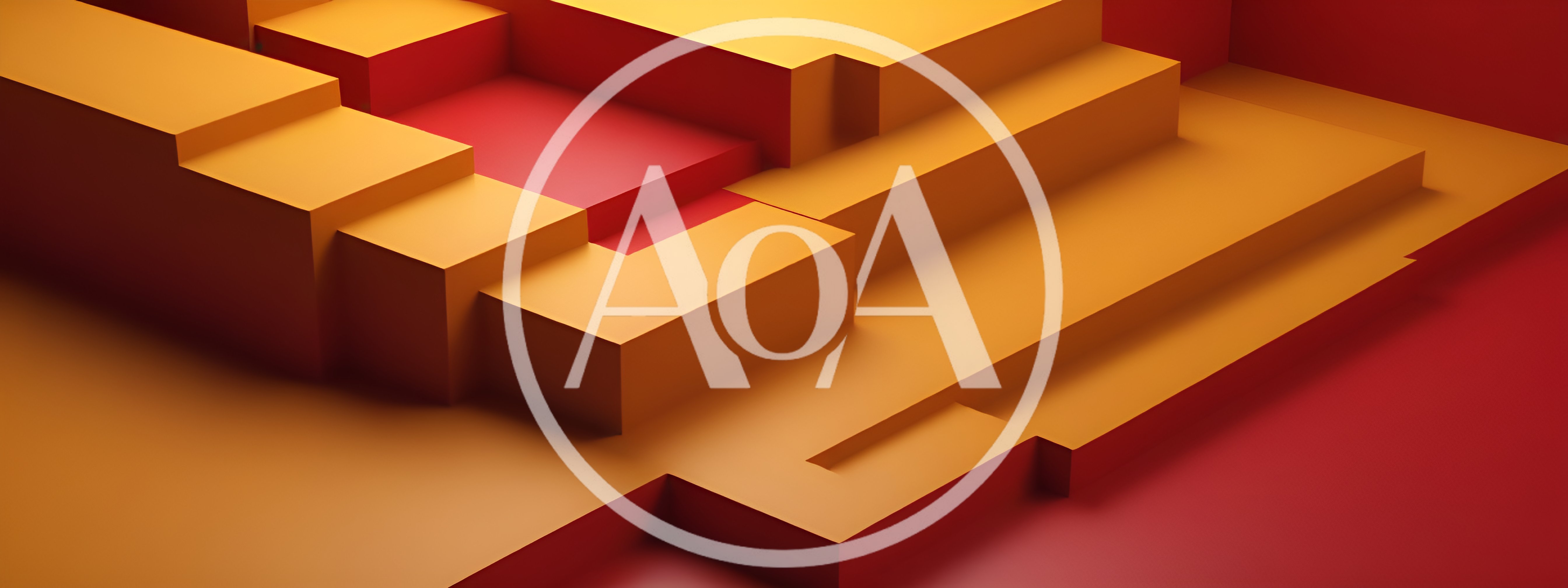 Abstract Geometric Staircase With Orange And Red Tones
