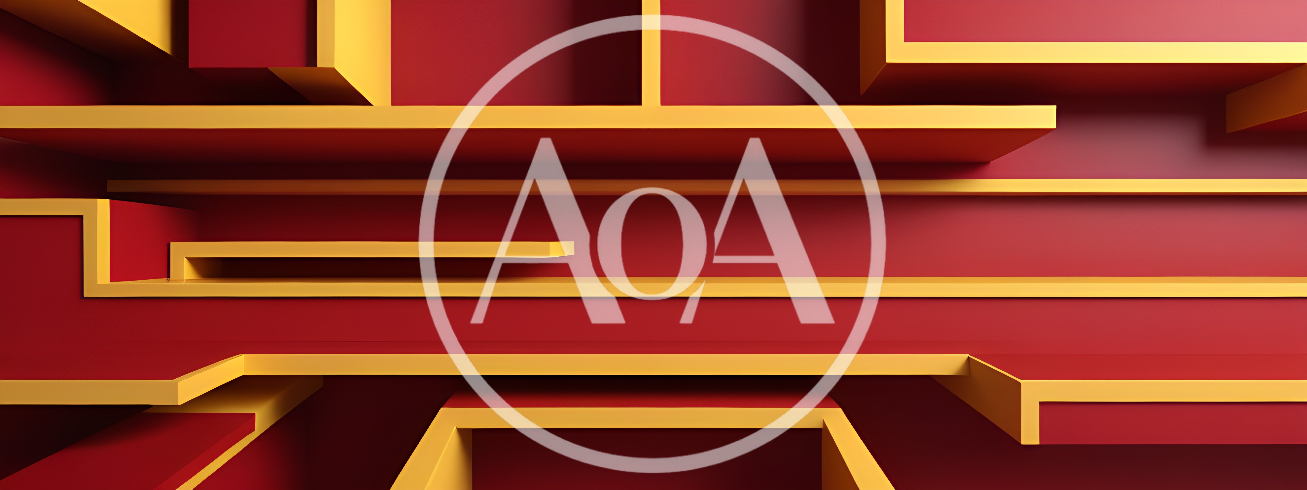 Abstract Geometric Red And Yellow Architectural Structure