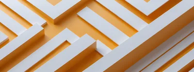 Abstract Geometric White Structures On Orange Background