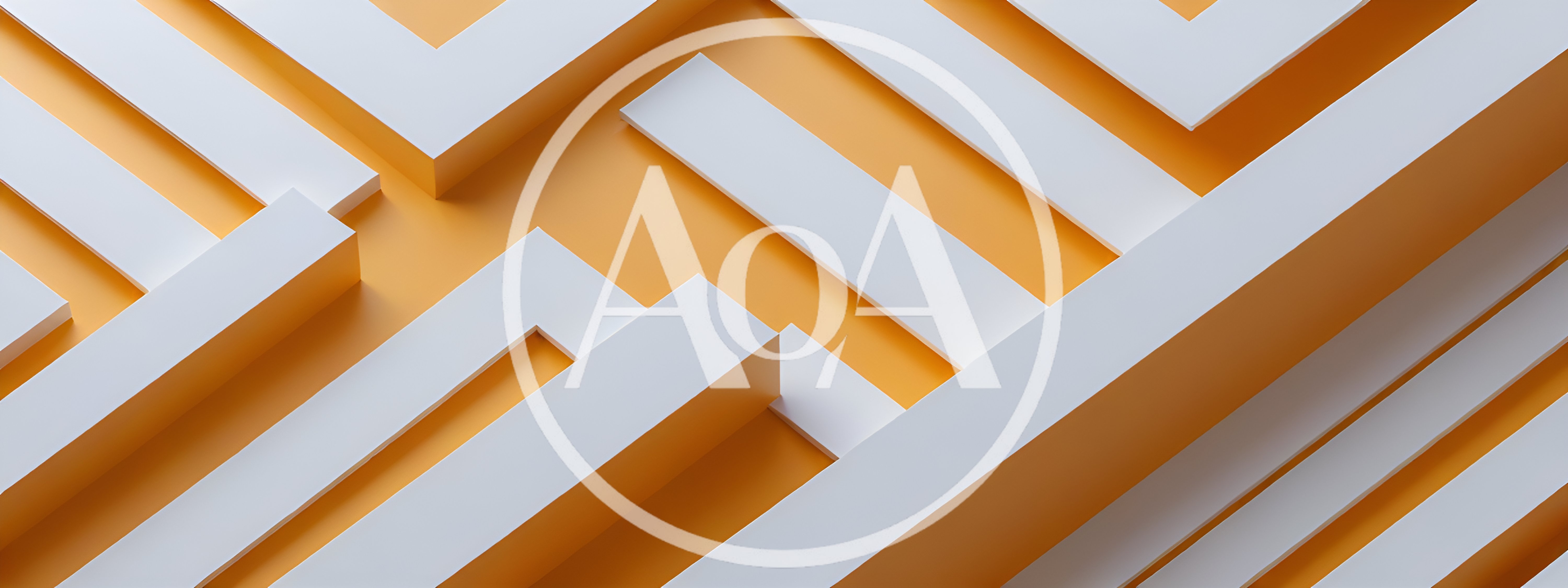 Abstract Geometric White Structures On Orange Background