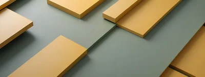 Abstract 3D Geometric Shapes In Yellow And Green
