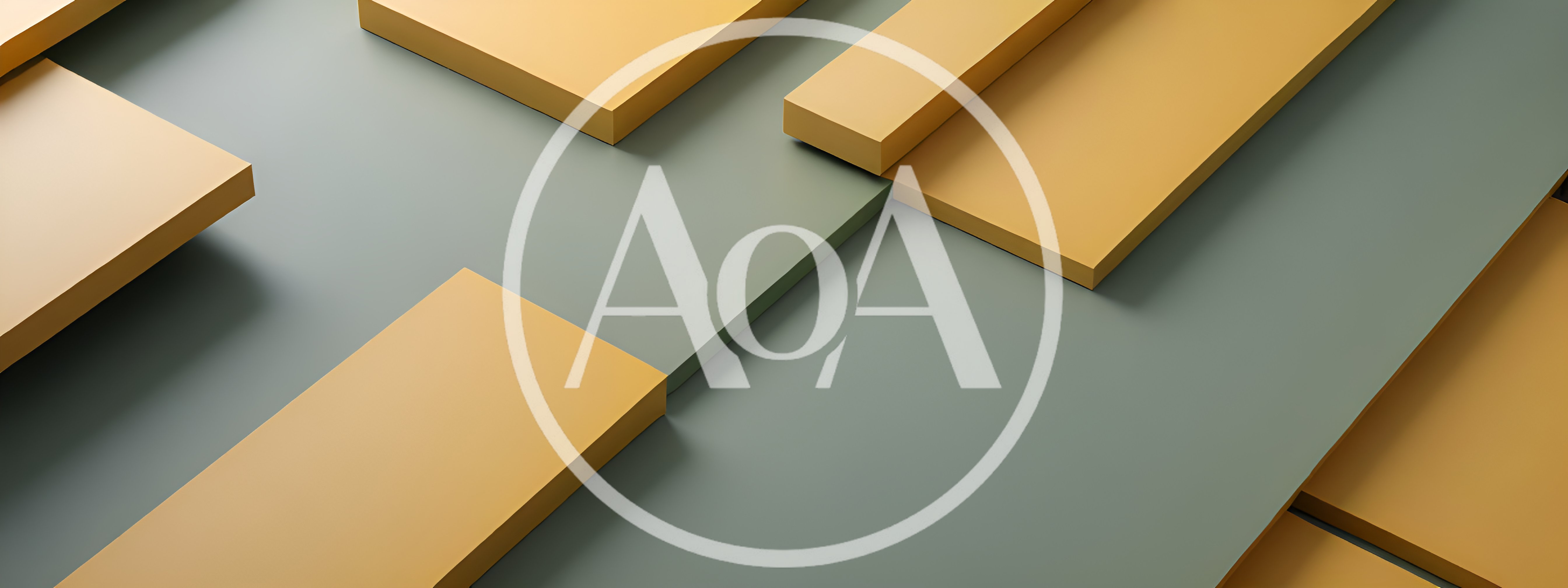 Abstract 3D Geometric Shapes In Yellow And Green