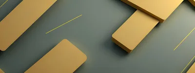 Abstract 3D Background With Gold Rectangular Shapes
