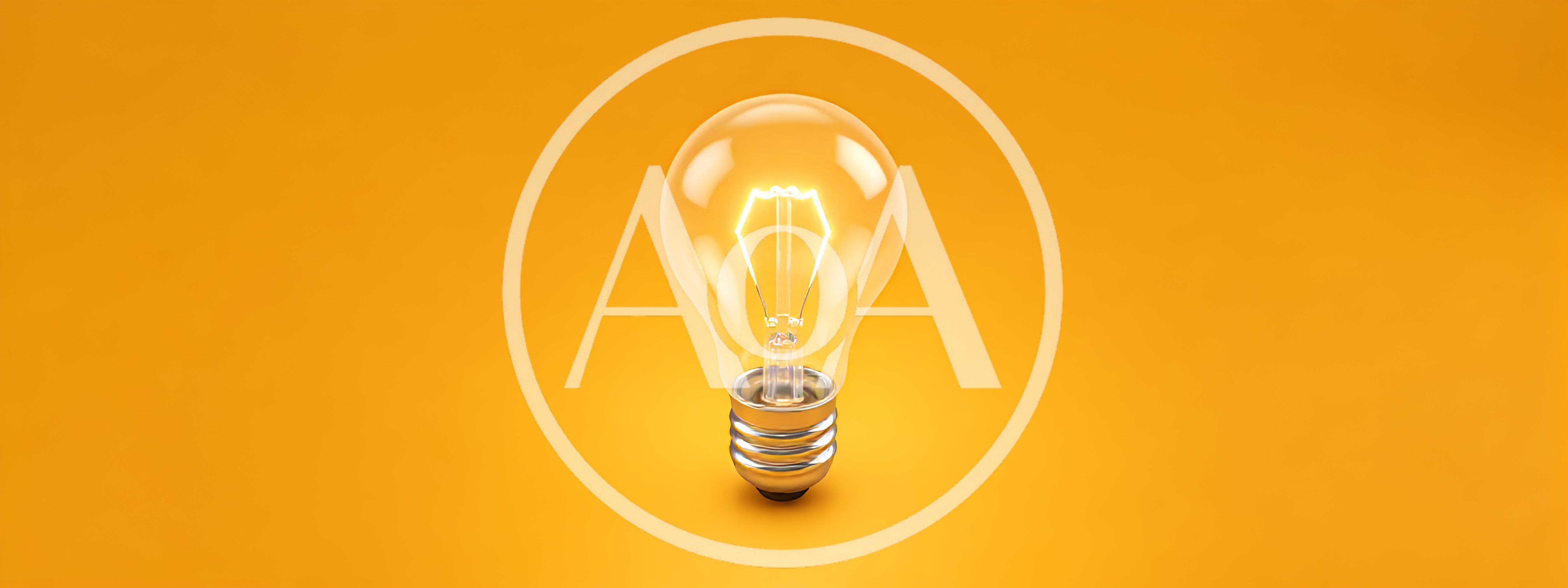 Glowing Light Bulb On Solid Yellow Background