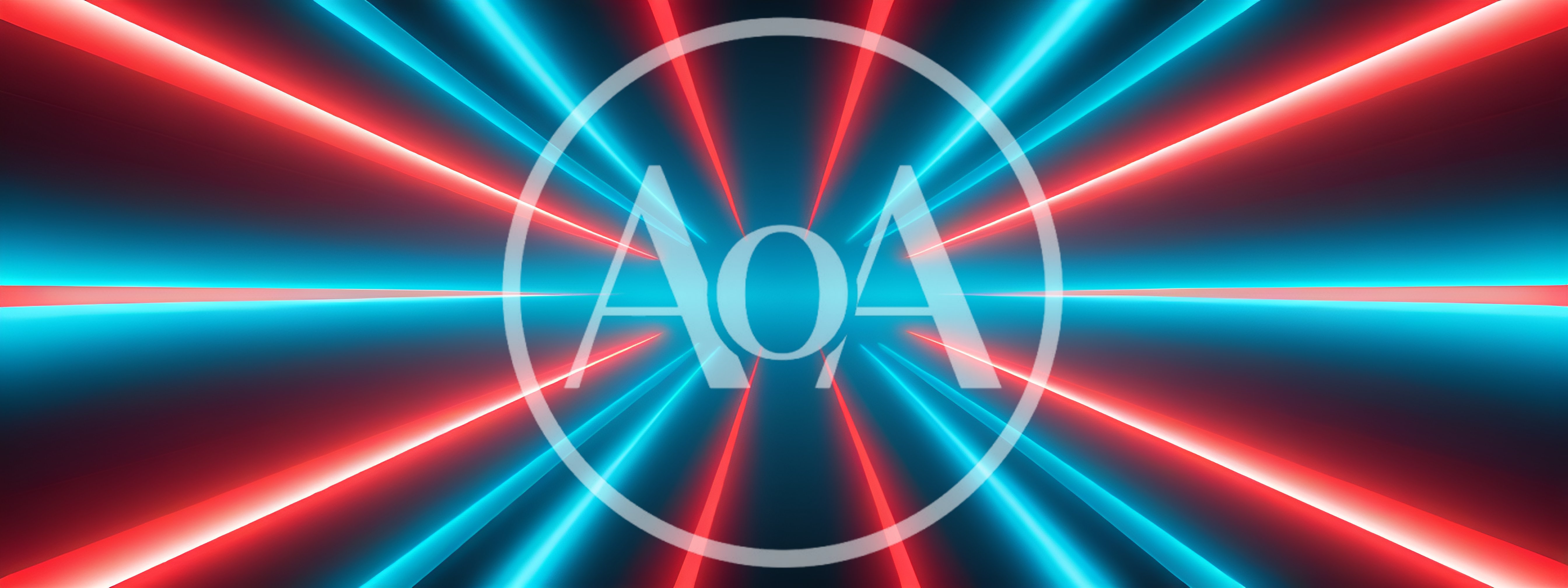 Abstract Neon Light Tunnel With Red And Blue Beams