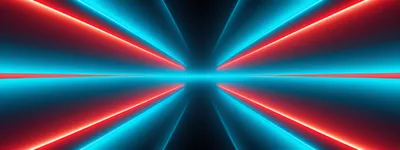 Abstract Neon Light Tunnel With Red And Blue Glow
