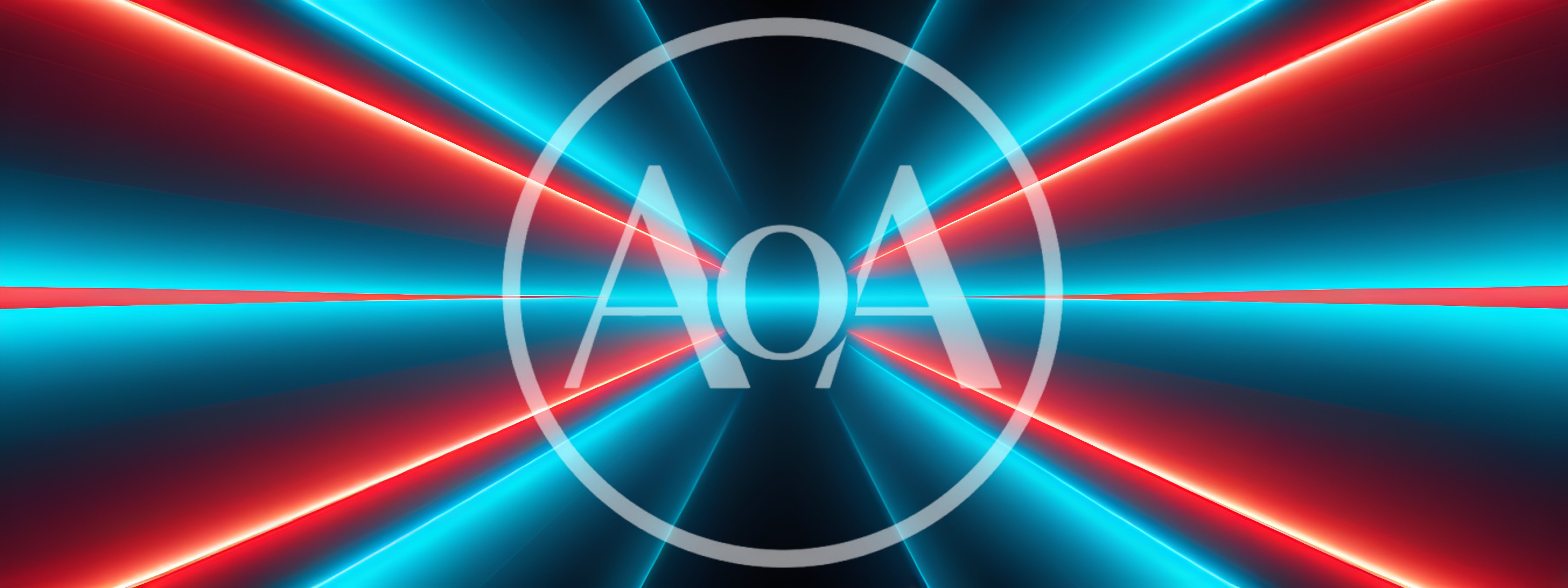 Abstract Neon Light Tunnel With Red And Blue Glow