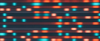 Abstract Digital Data Stream With Glowing Neon Rectangles