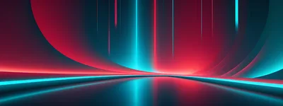 Abstract Neon Light Background With Curved Surfaces