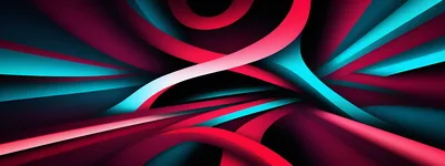 Abstract Background With Flowing Red And Cyan Curves