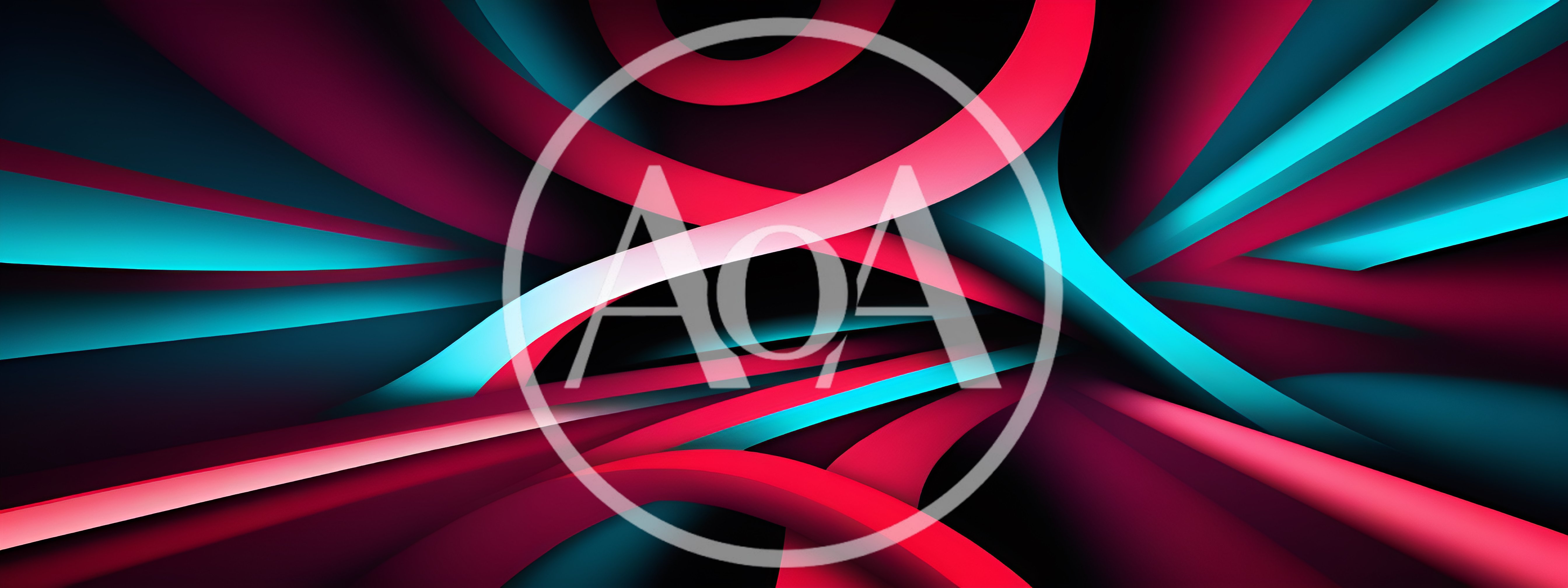 Abstract Background With Flowing Red And Cyan Curves