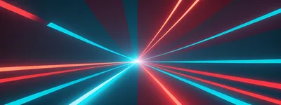 Abstract Neon Light Streaks In Dark Space