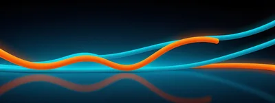 Abstract Glowing Orange And Cyan Wavy Lines