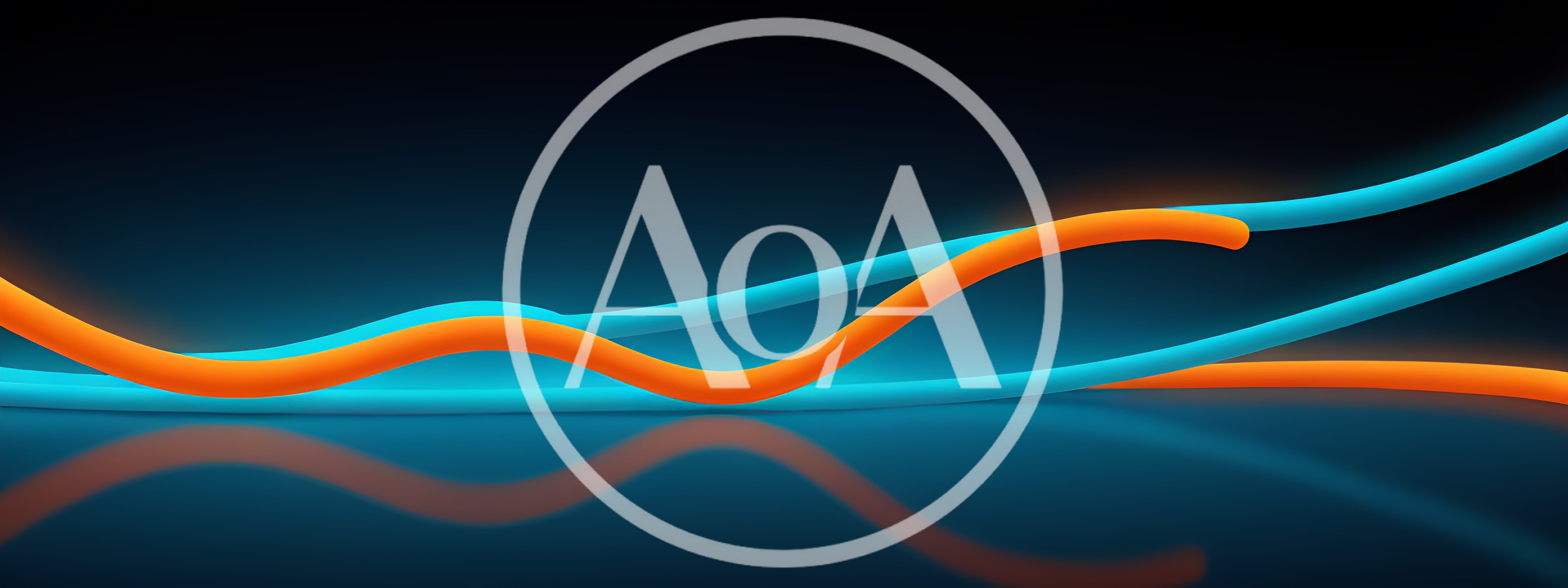 Abstract Glowing Orange And Cyan Wavy Lines