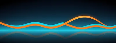 Abstract Glowing Orange And Cyan Wave Lines