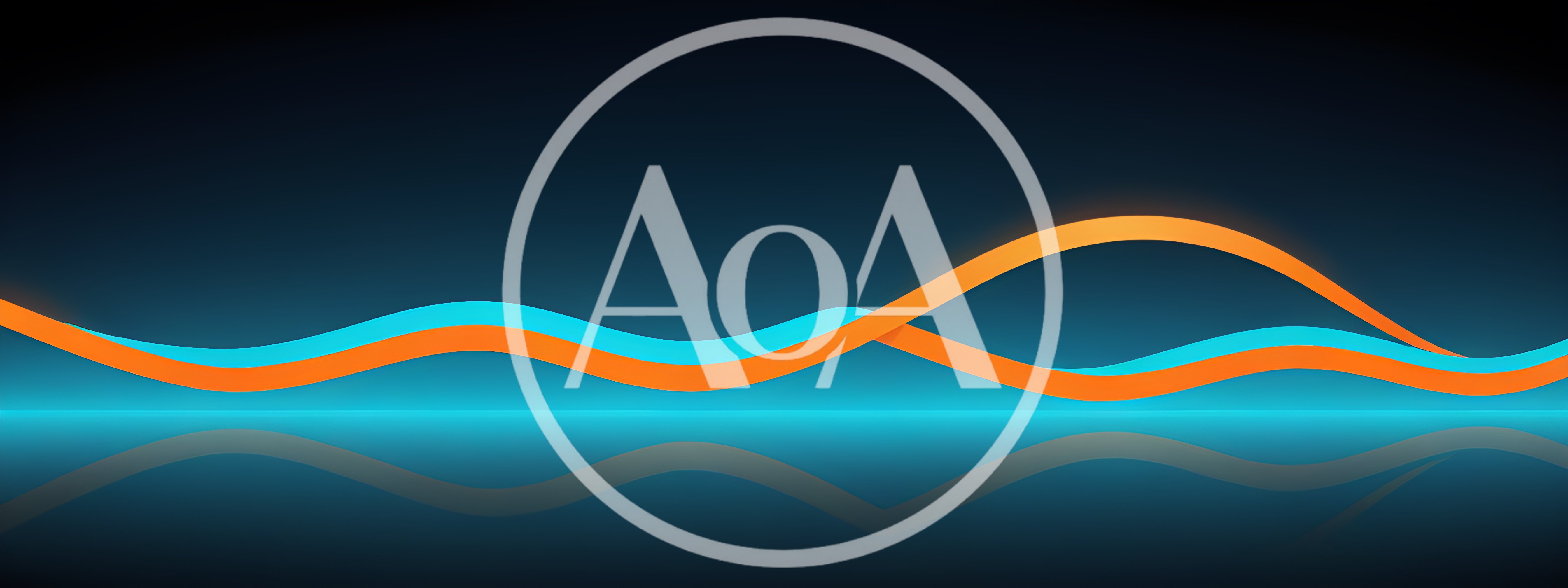 Abstract Glowing Orange And Cyan Wave Lines