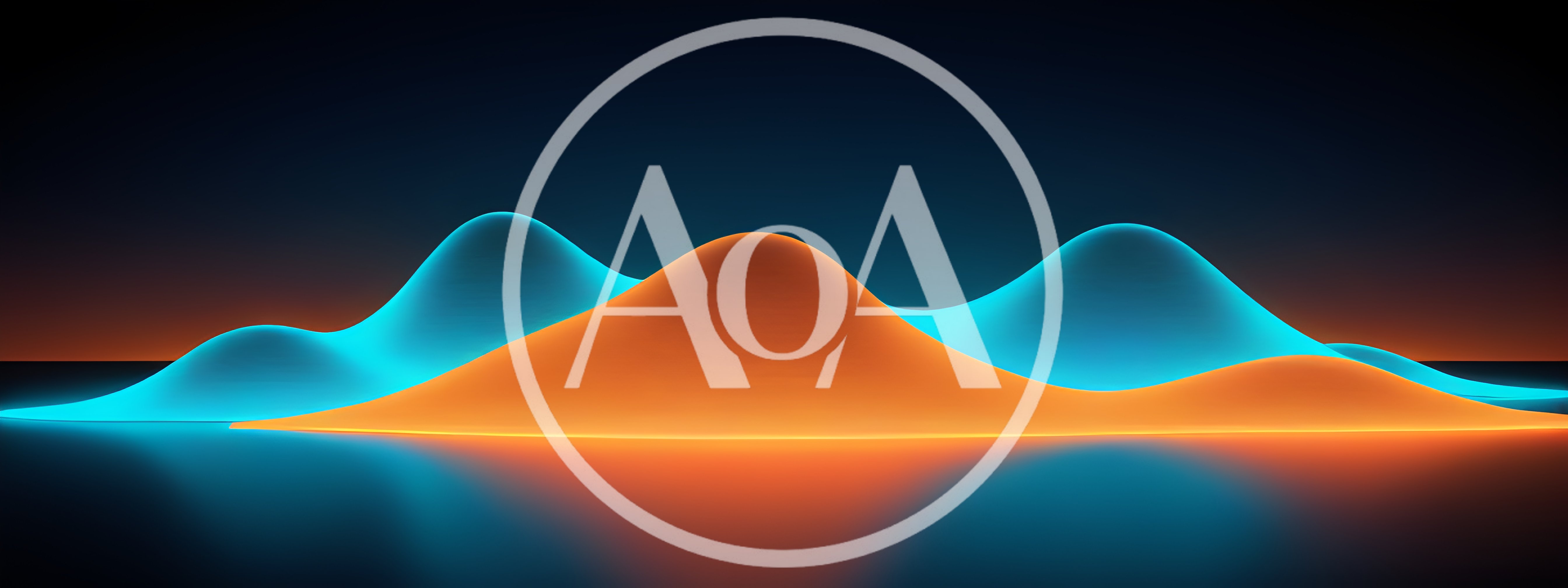 Abstract Glowing Orange And Blue Wave Landscape