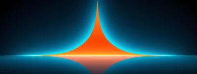Abstract Glowing Orange Peak With Blue Light Reflection