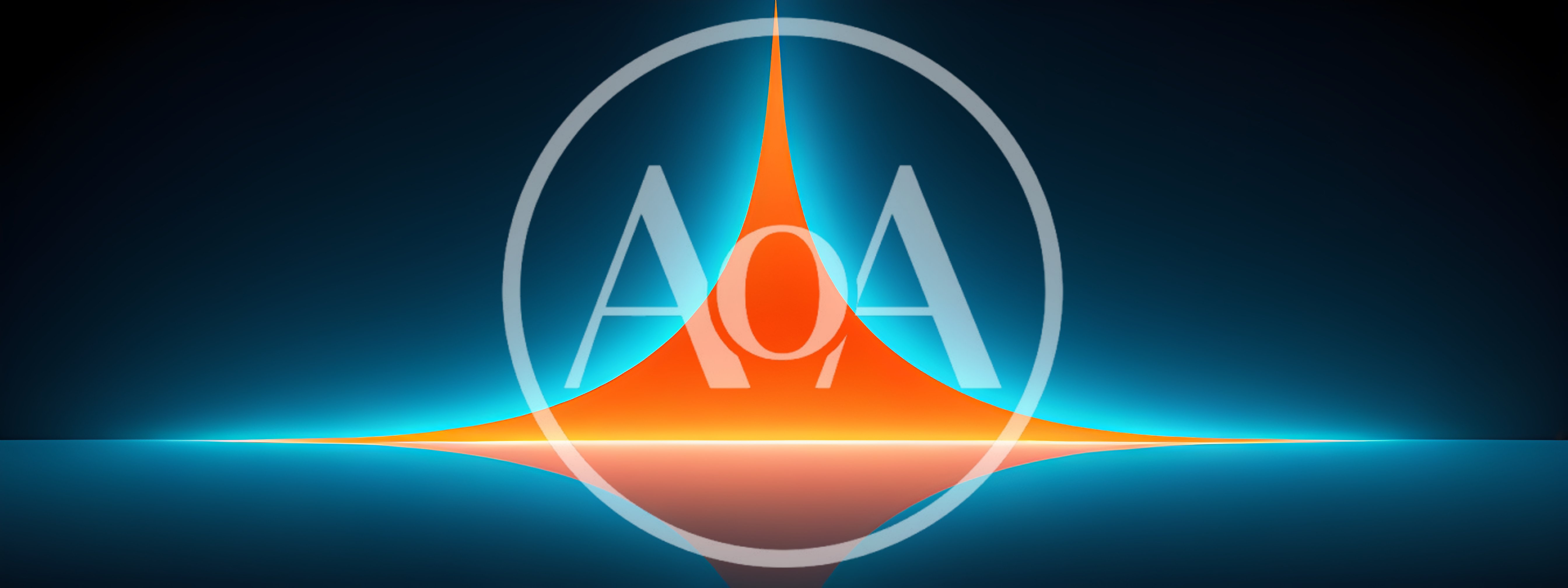 Abstract Glowing Orange Peak With Blue Light Reflection