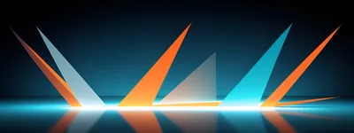 Abstract Geometric Shapes With Glowing Neon Light Effects