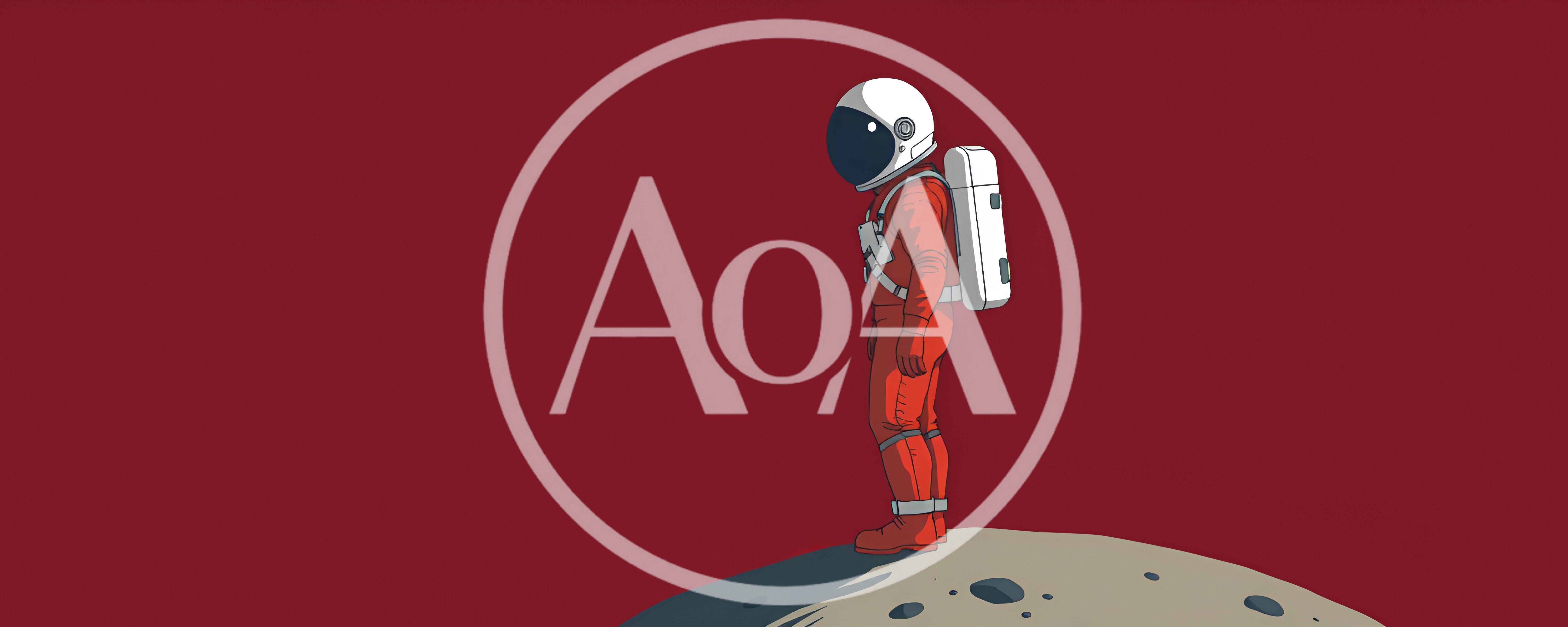 Astronaut Standing Alone On A Lunar Surface