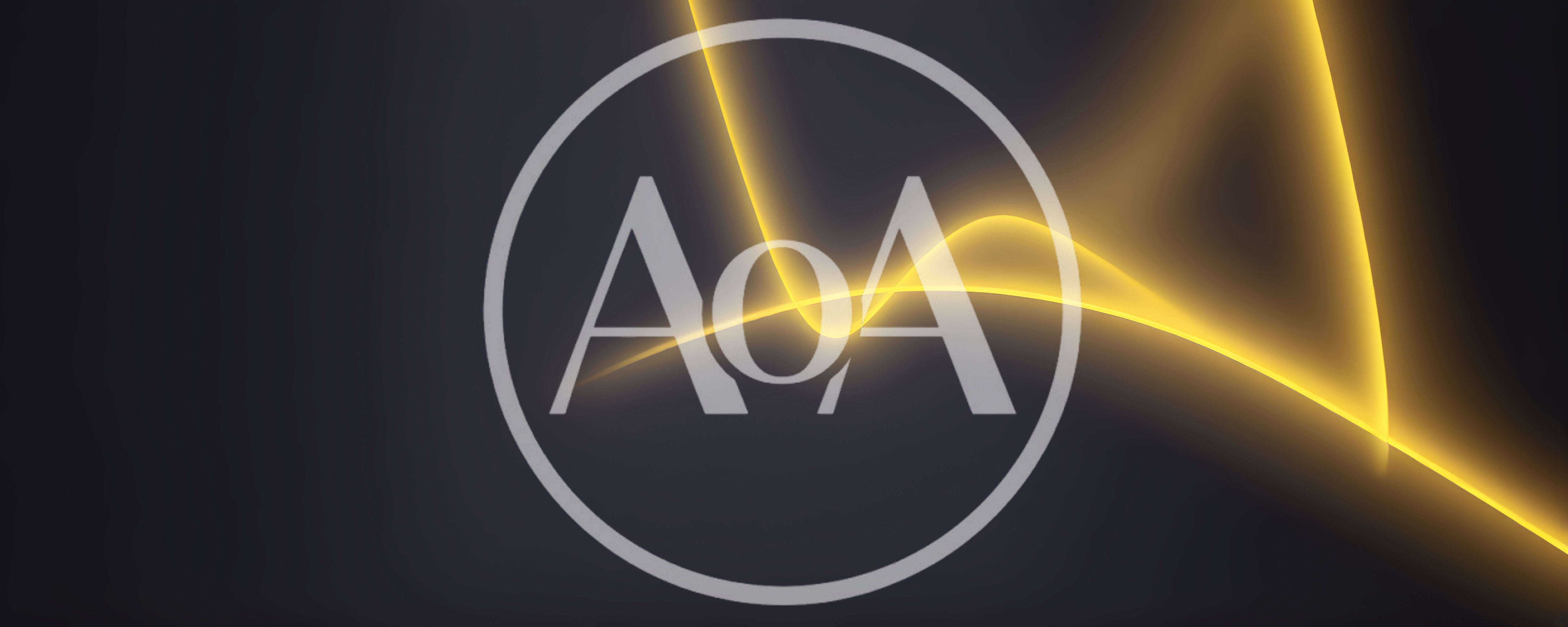 Abstract Glowing Golden Light Waves On Dark Background
