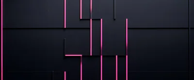 Abstract Dark Background With Glowing Pink Neon Lines