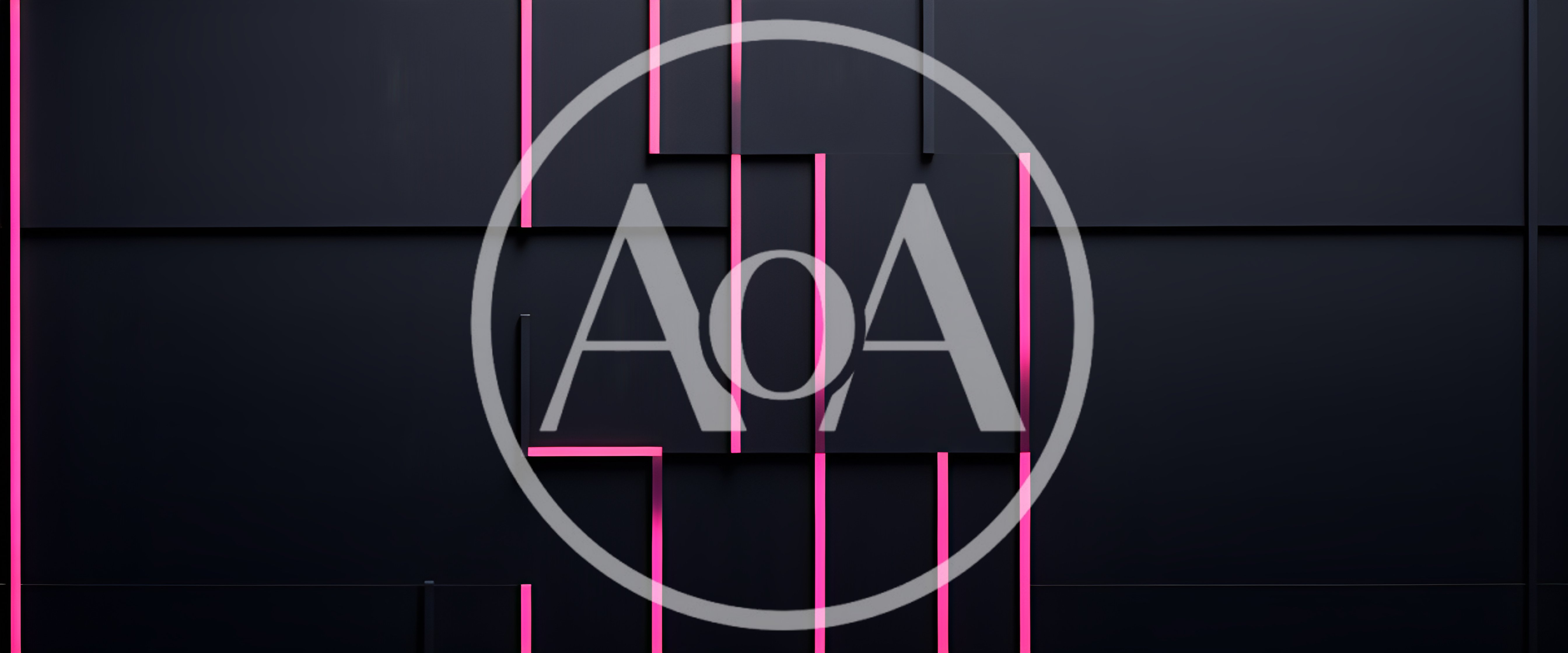 Abstract Dark Background With Glowing Pink Neon Lines