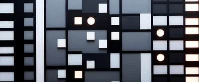 Abstract Geometric Wall With Glowing Light Panels