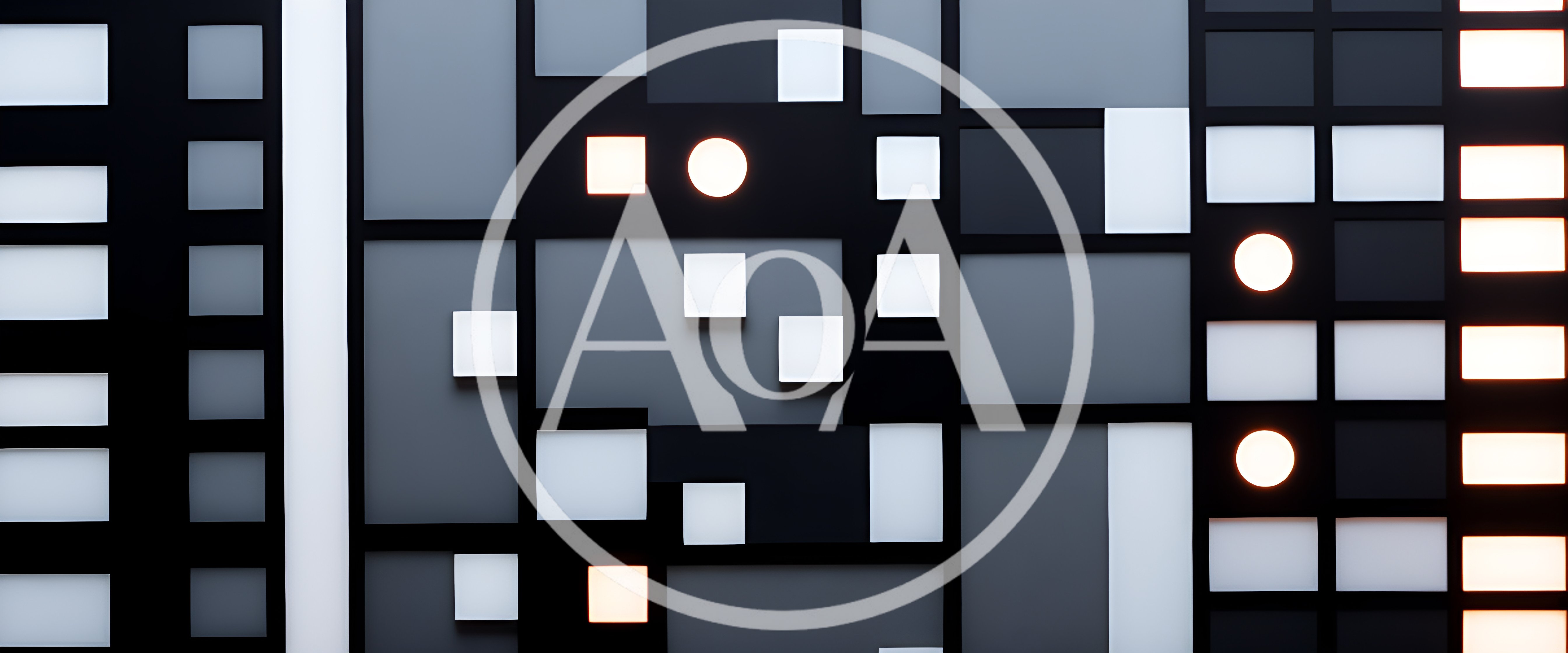 Abstract Geometric Wall With Glowing Light Panels