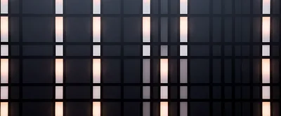 Abstract Geometric Wall With Glowing Vertical Light Panels