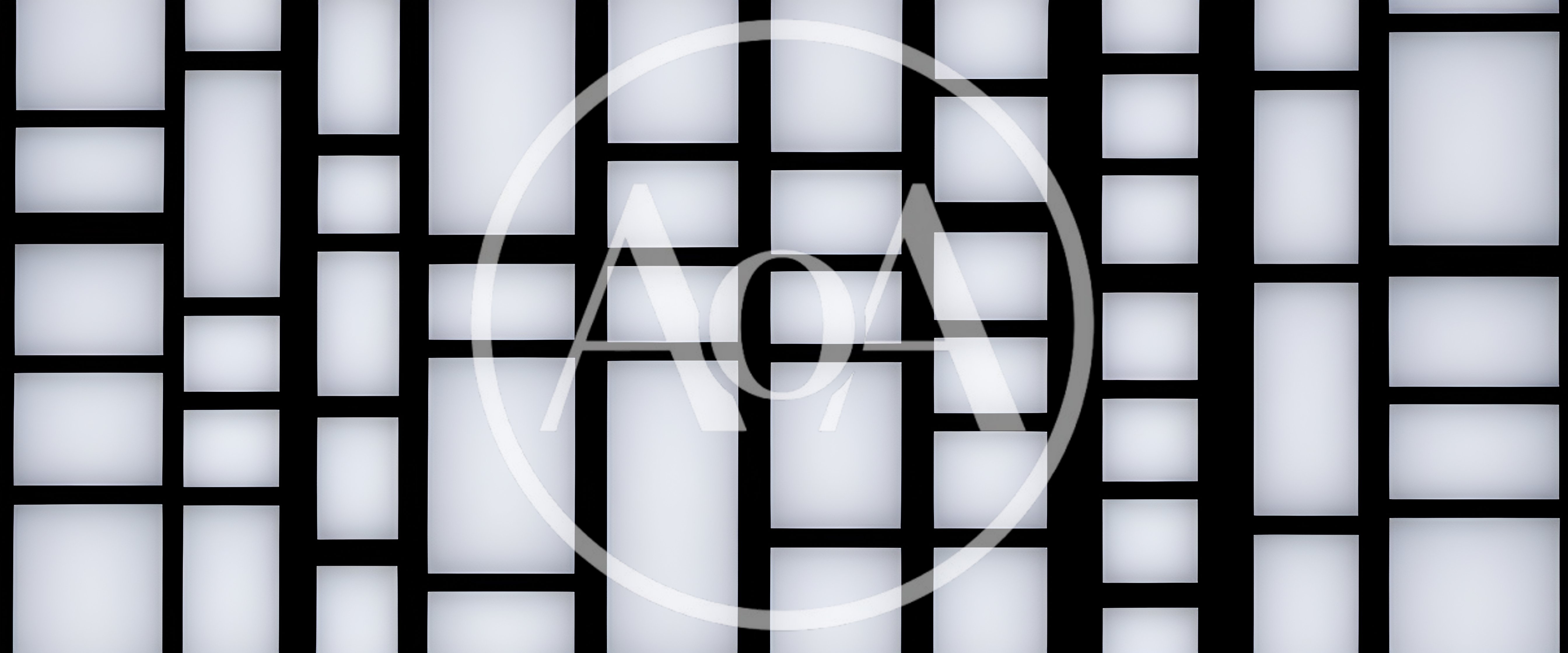 Abstract Geometric Grid Pattern With Glowing Rectangular Panels