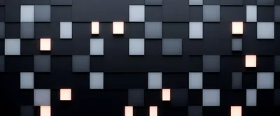 Abstract Background Of Glowing And Dark Geometric Cubes