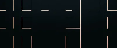 Abstract Dark Geometric Wall With Glowing Orange Light Strips