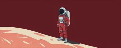 Astronaut Standing On The Surface Of Mars