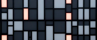 Abstract Digital Wall With Glowing Rectangular Panels