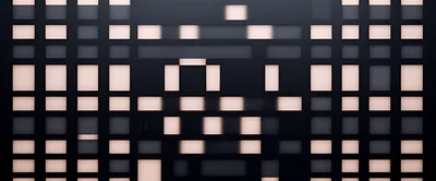 Abstract Geometric Wall With Glowing Rectangular Light Panels