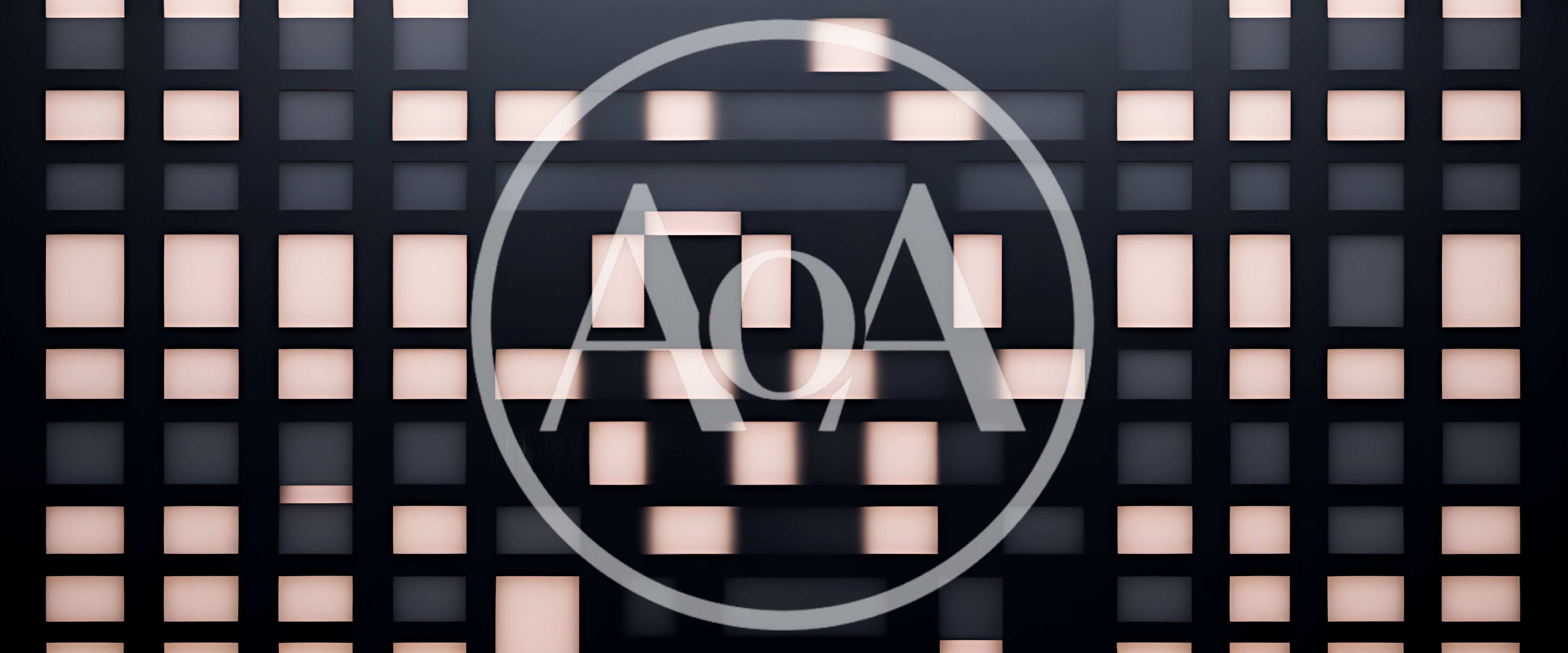 Abstract Geometric Wall With Glowing Rectangular Light Panels