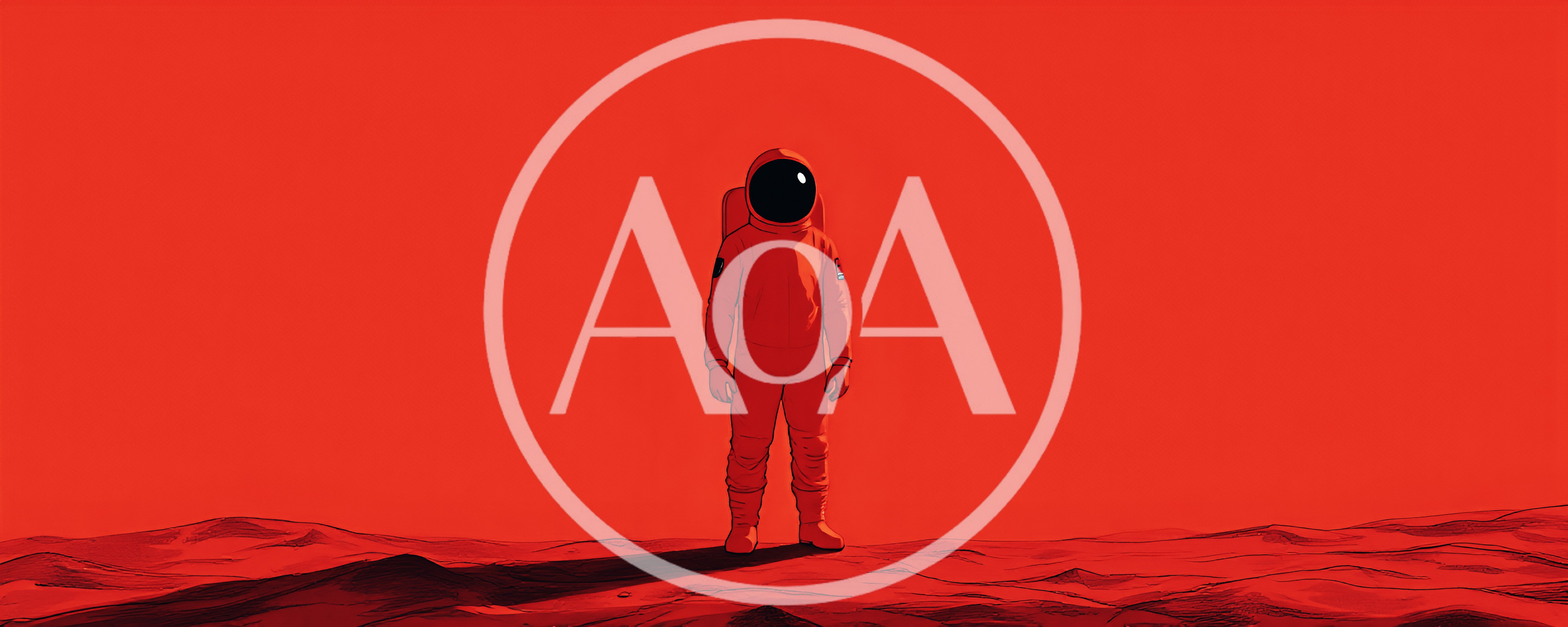Astronaut Standing Alone On A Red Planet Surface