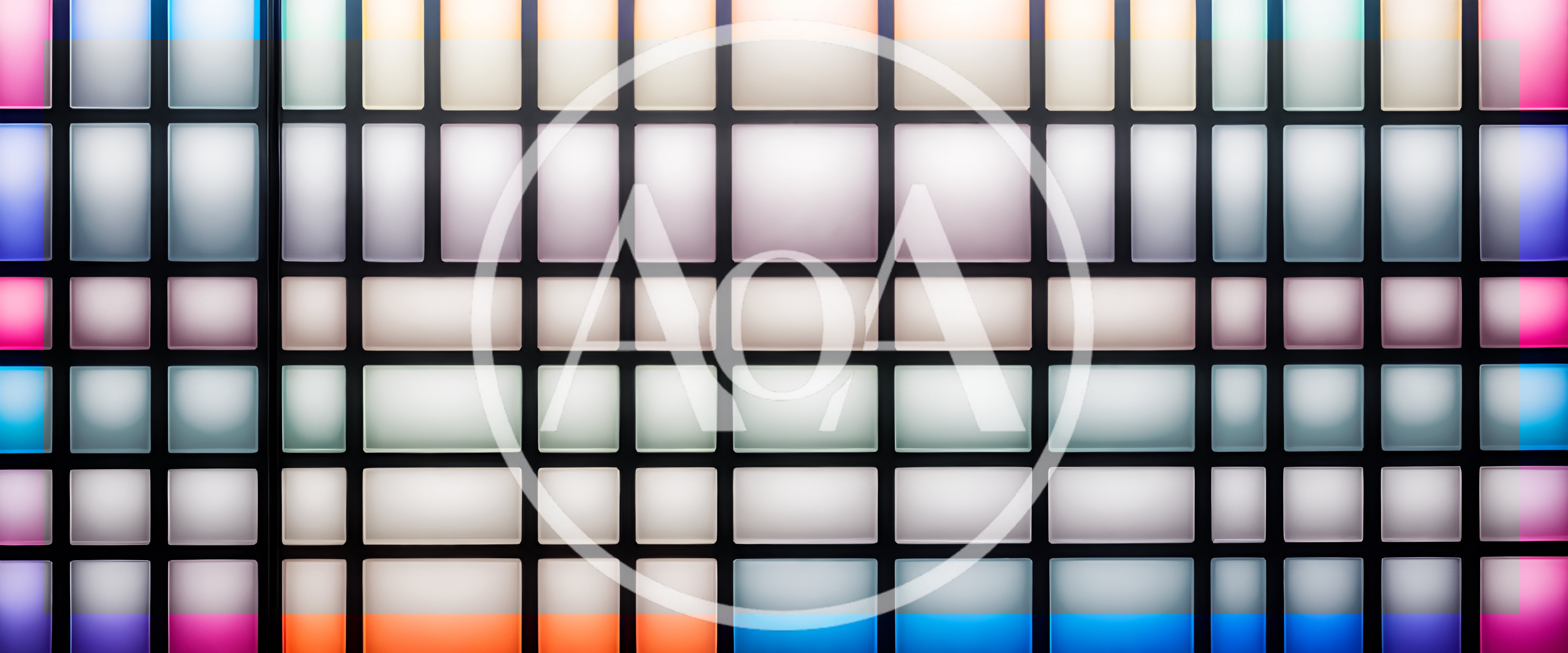 Abstract Grid Pattern With Glowing Rectangular Light Panels