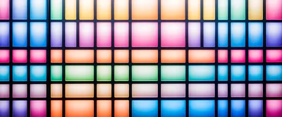 Abstract Grid Of Glowing Colorful Light Panels